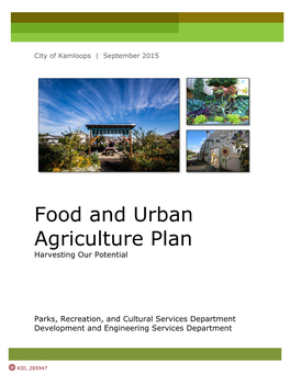 Food and Urban Agriculture Plan Harvesting Our Potential
