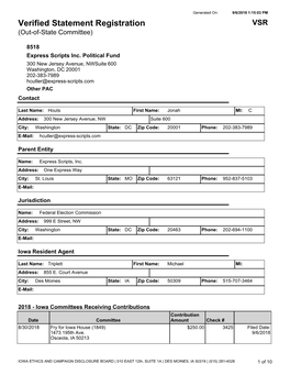 Verified Statement Registration VSR (Out-Of-State Committee)