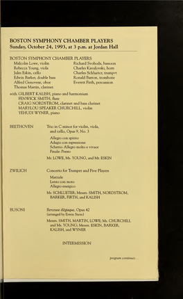 Boston Symphony Orchestra Concert Programs, Season 113, 1993