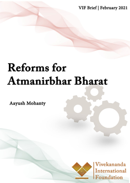 Reforms for Atmanirbhar Bharat