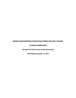 Missing and Murdered Indigenous Women and Girls Inquiry