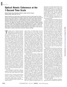 Optical Atomic Coherence at the 1-Second Time Scale