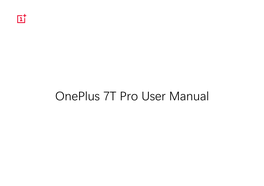 Oneplus 7T Pro User Manual