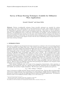 Survey of Beam Steering Techniques Available for Millimeter Wave Applications