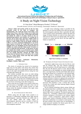 A Study on Night Vision Technology