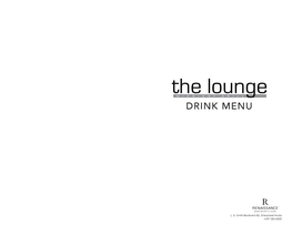 Renaissance Aruba Lounge Drink Menu