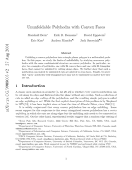 Arxiv:Cs.CG/9908003 V2 27 Aug 2001 Eddemaine@Uwaterloo.Ca Bern@Parc.Xerox.Com Email: Etcs[0.O H Te Ad Xeietlrslssugg Results Experimental Hand, Other the on [10]