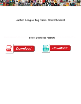 Justice League Tcg Panini Card Checklist