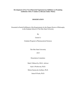 Development of New Novel Bacterial Topoisomerase Inhibitors As Promising Antibiotics with a 5-Amino-1,3-Dioxane Linker Moiety DI