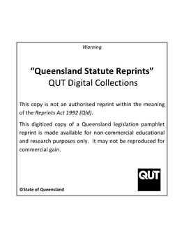 The Valuation of Land Act of 1944 Queensland Reprint Compiled to 1