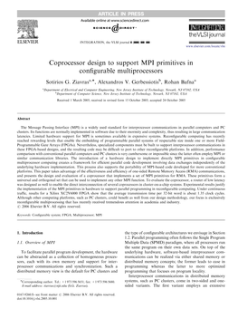Coprocessor Design to Support MPI Primitives in Configurable