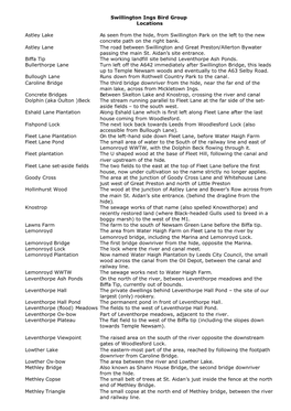 Swillington Ings Bird Group Locations Astley Lake As Seen from the Hide, from Swillington Park on the Left to the New Concrete P