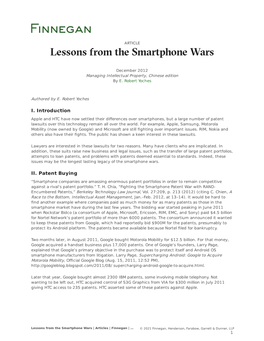 Lessons from the Smartphone Wars