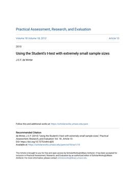 Using the Student's T-Test with Extremely Small Sample Sizes