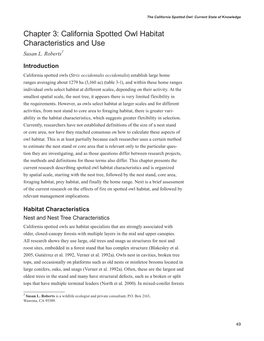 Chapter 3: California Spotted Owl Habitat Characteristics and Use Susan L