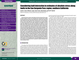 Considering Fault Interaction in Estimates of Absolute Stress Along Faults in the San Gorgonio Pass Region, Southern California GEOSPHERE, V