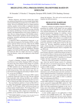 High Level Fpga Programming Framework Based on Simulink∗