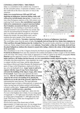CONSTELLATION INDUS - the INDIAN Indus Is a Constellation in the Southern Sky