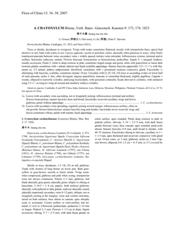 Flora of China 13: 36–38. 2007. 4. CRATOXYLUM Blume, Verh. Batav
