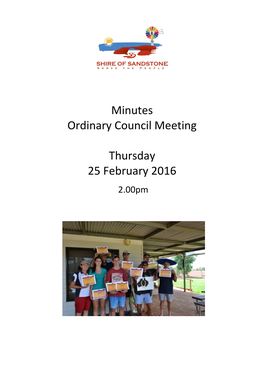 Minutes Ordinary Council Meeting 25 February 2016