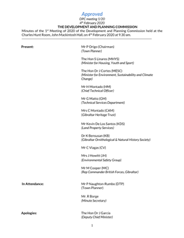 Approval of Minutes of the 1St Meeting of the Commission Held on the 12Th