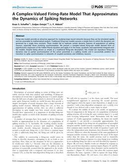 A Complex-Valued Firing-Rate Model That Approximates the Dynamics of Spiking Networks