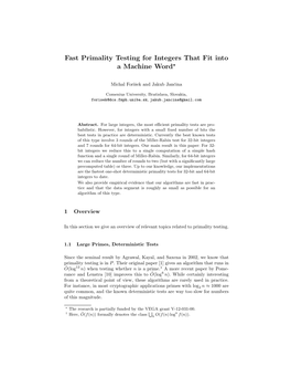 Fast Primality Testing for Integers That Fit Into a Machine Word⋆