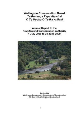 Wellington Conservation Board Annual Report 2008-2009