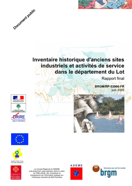 Inventaire Historique D'anciens Sites Industriels Et Activités De Service Dans Le Département Du Lot Rapport Final