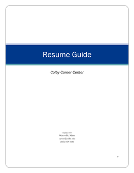 Resume Guide