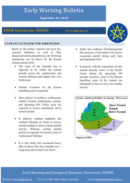 Early Warning and Response Bulletin