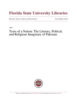 Texts of a Nation: the Literary, Political, and Religious Imaginary Of