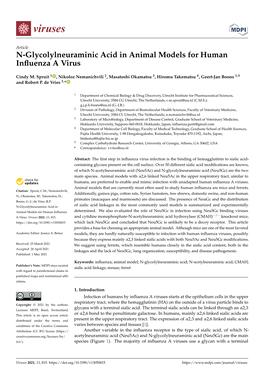 N-Glycolylneuraminic Acid in Animal Models for Human Influenza a Virus