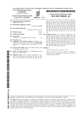 WO 2017/100103 Al 15 June 2017 (15.06.2017) P O P C T
