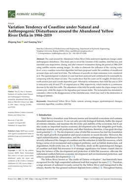 Variation Tendency of Coastline Under Natural and Anthropogenic Disturbance Around the Abandoned Yellow River Delta in 1984–2019