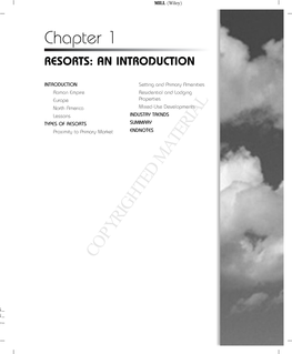 Chapter 1 RESORTS: an INTRODUCTION