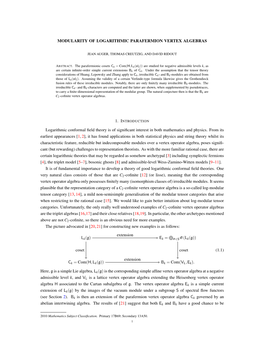 Modularity of Logarithmic Parafermion Vertex Algebras