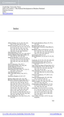 The Political Development of Modern Thailand Federico Ferrara Index More Information