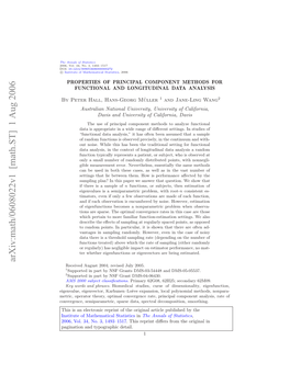 Properties of Principal Component Methods for Functional And