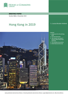 Hong Kong in 2019