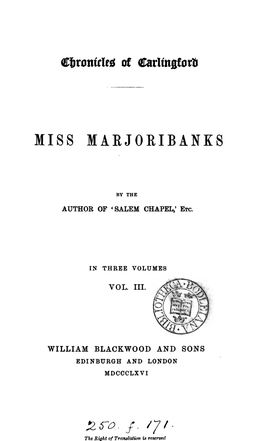 Miss Marjori-Banks. by the Author Of