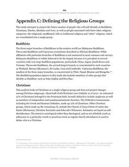 Appendix C: Defining the Religious Groups