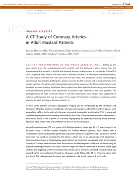 A CT Study of Coronary Arteries in Adult Mustard Patients