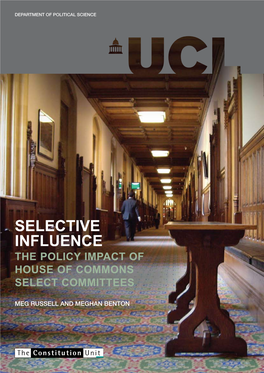 Selective Influence: the Policy Impact of House of Commons Select Committees
