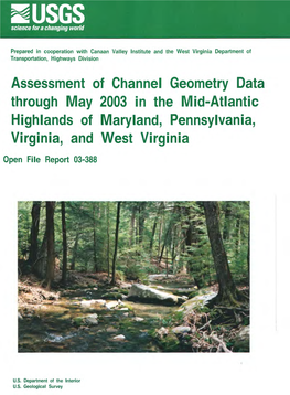 Assessment of Channel Geometry Data Through May 2003 in the Mid-Atlantic Highlands of Maryland, Pennsylvania, Virginia, and West Virginia
