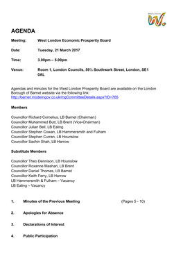 Agenda Document for West London Economic Prosperity Board, 21/03