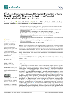 Synthesis, Characterization, and Biological Evaluation of Some Novel Pyrazolo[5,1-B]Thiazole Derivatives As Potential Antimicrobial and Anticancer Agents