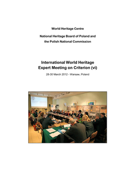 International World Heritage Expert Meeting on Criterion (Vi)