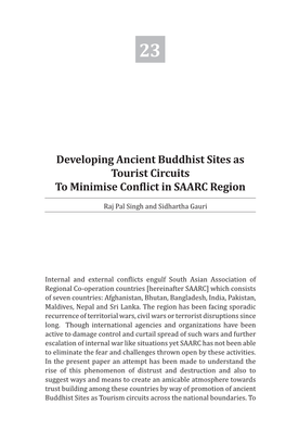 Developing Ancient Buddhist Sites As Tourist Circuits to Minimise Conflict in SAARC Region