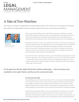 A Tale of Two Watches | Legal Management